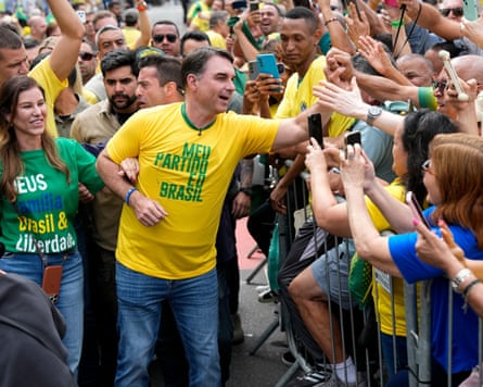 Lula launched his re-election campaign at the Vila Euclides football stadium, where his rise to the presidency began in 1979 as a union leader.Photograph: Sebastião Moreira/EPA