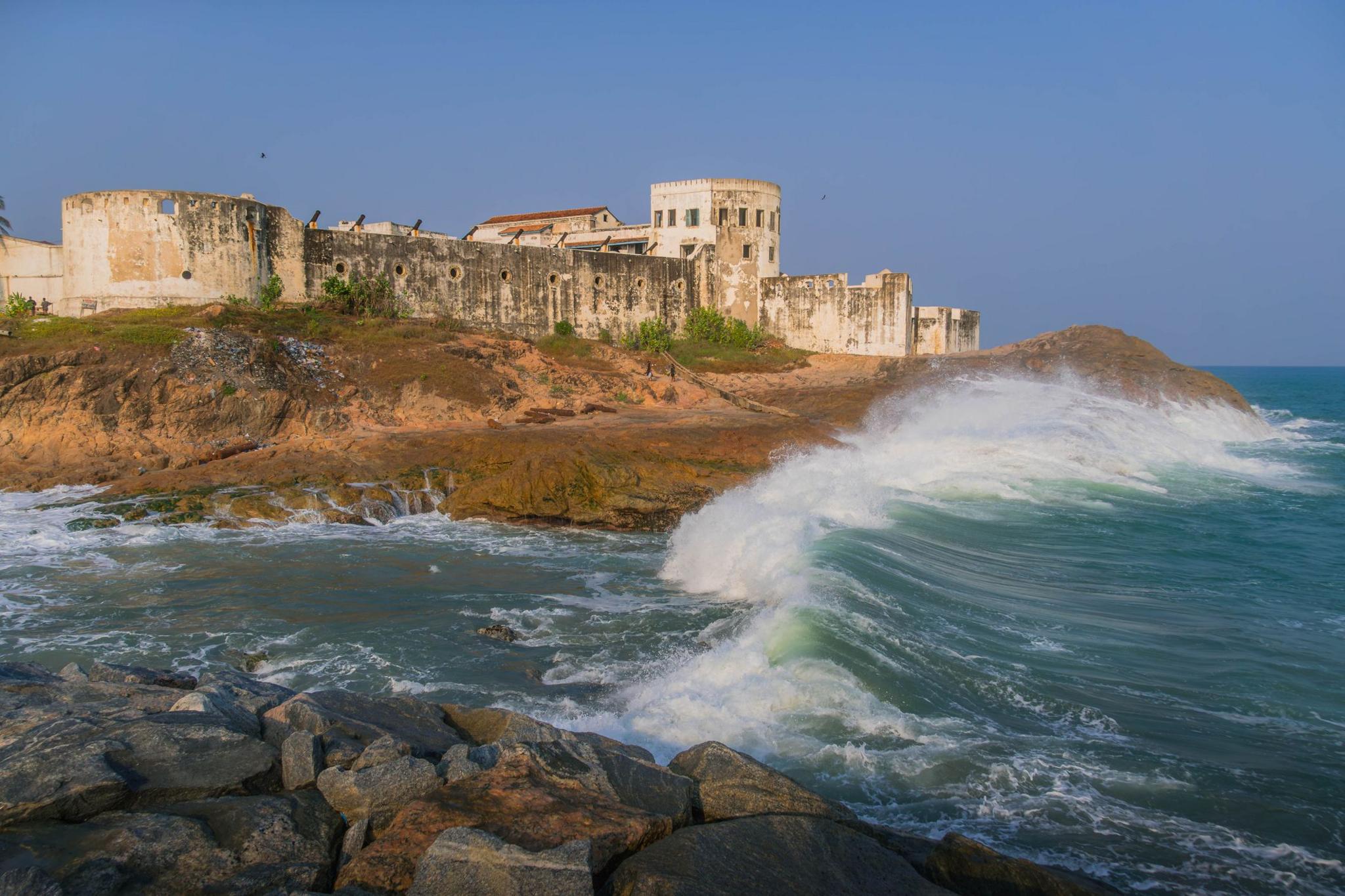 Image caption,The Cape Coast Castle was one of a string of forts along West Africa's Atlantic coast used to hold slaves before being taken to the Americas