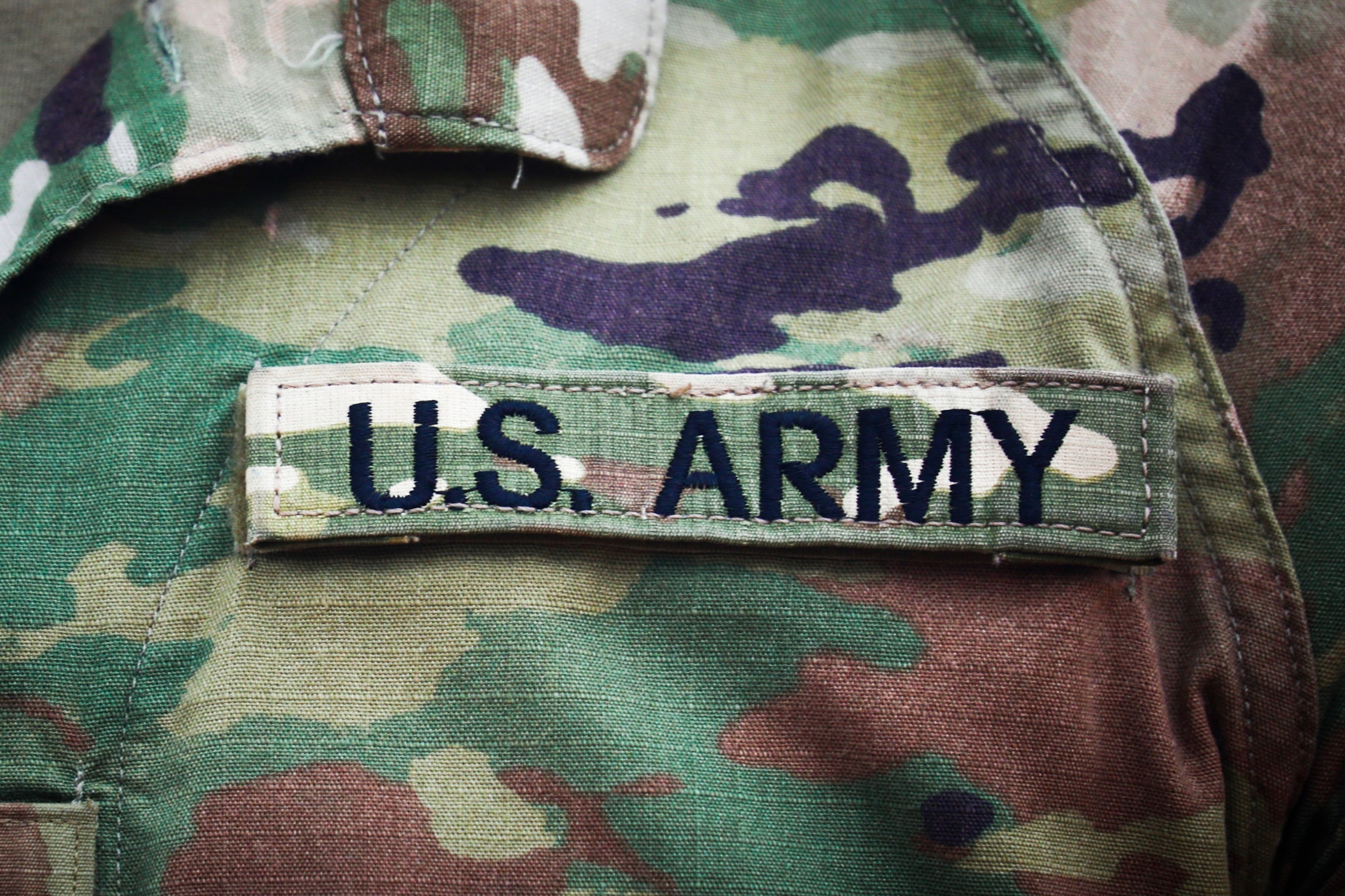 U.S Army badge is seen on a uniform of American soldier who attends a ceremony at the Kosciuszko Mound in Krakow, Poland, Aug. 4, 2020.Beata Zawrzel/NurPhoto via Getty Images