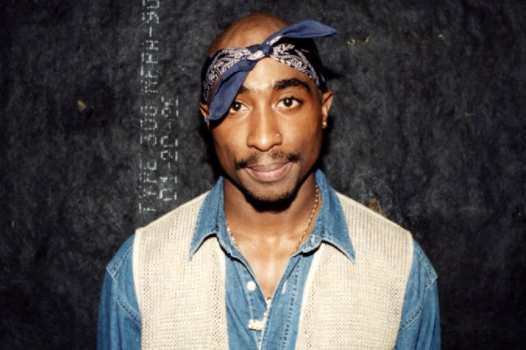 Rapper Tupac Shakur poses for photos backstage after his performance at the Regal Theater in Chicago, Illinois in March 1994.Raymond Boyd / Getty Images file
