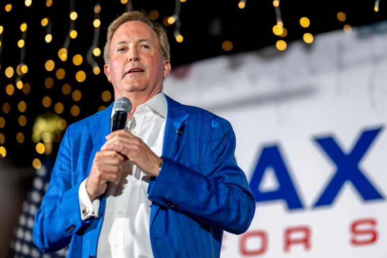 Texas Attorney General Ken Paxton on Aug. 4, 2026, in Allen, Texas.Brandon Bell / Getty Images