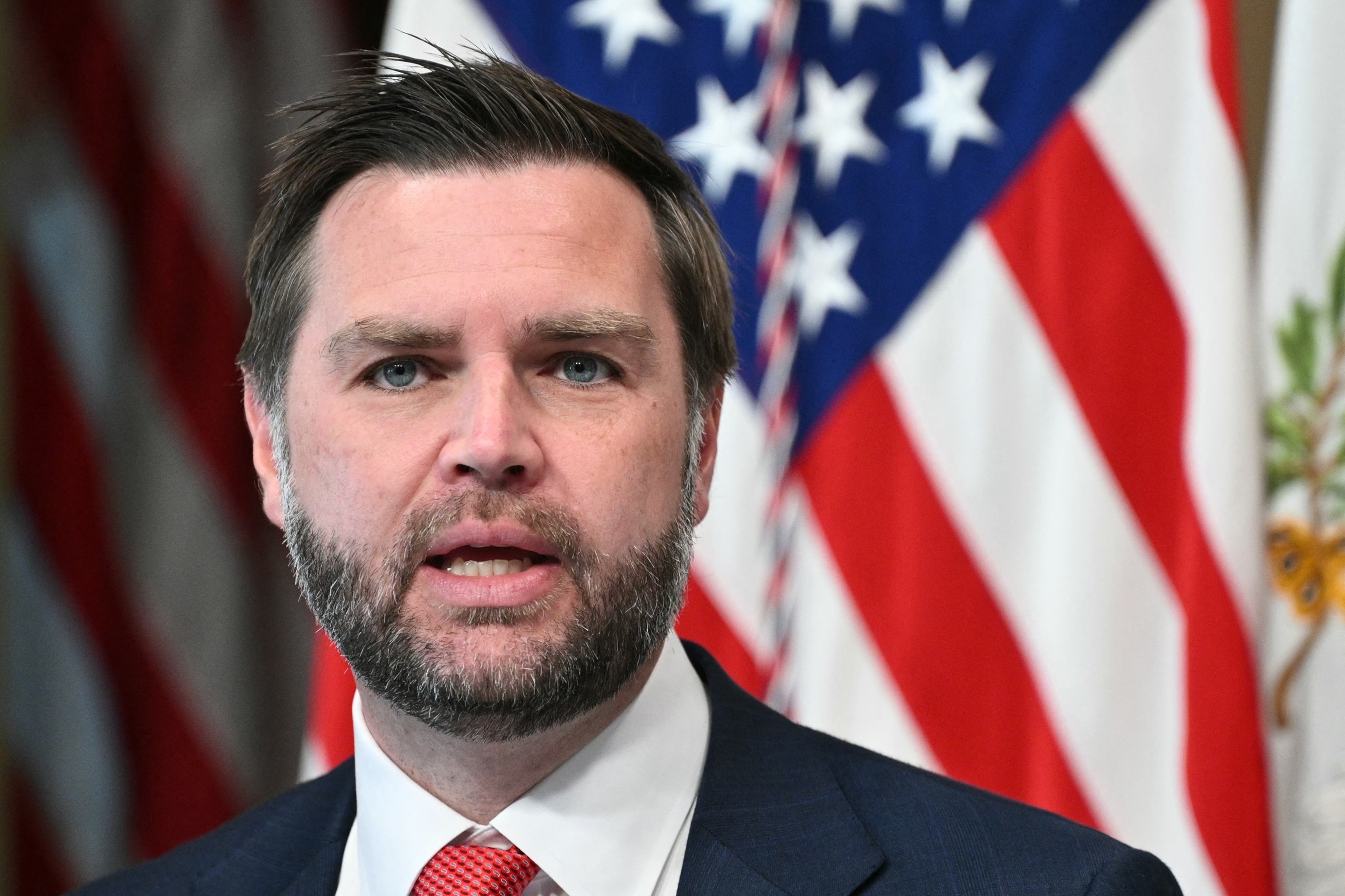 Vice President JD Vance speaks during a roundtable event in the Eisenhower Executive Office Building on the White House campus, Aug. 5, 2026, in Washington.Mandel Ngan/AFP via Getty Images