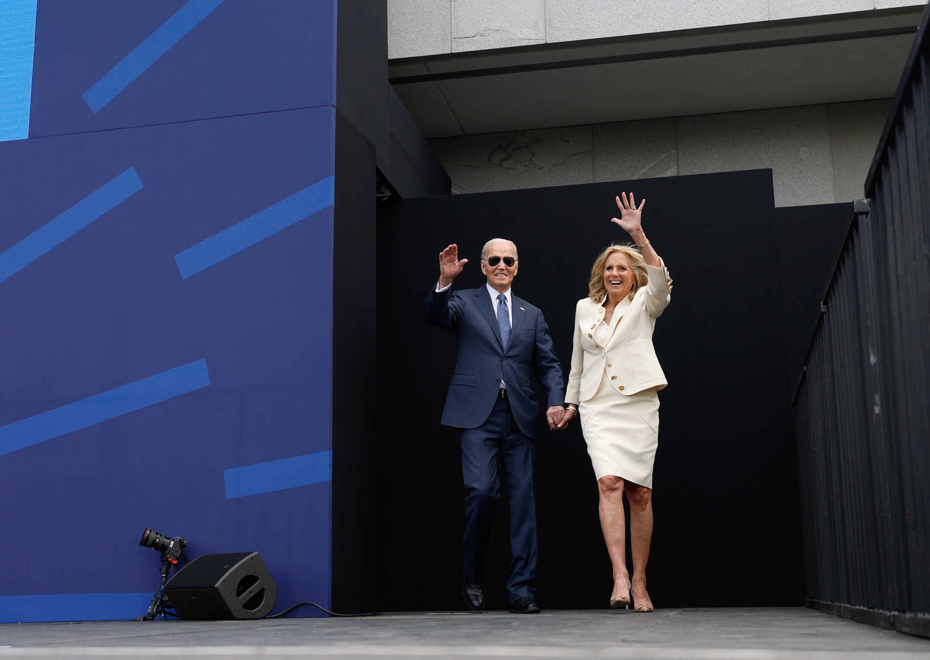 Former president Joe Biden and his wife Jill Biden arrive at the opening of the Barack Obama Presidential Center in Chicago, June 18, 2026.Kamil Krzaczynski/AFP via Getty Images