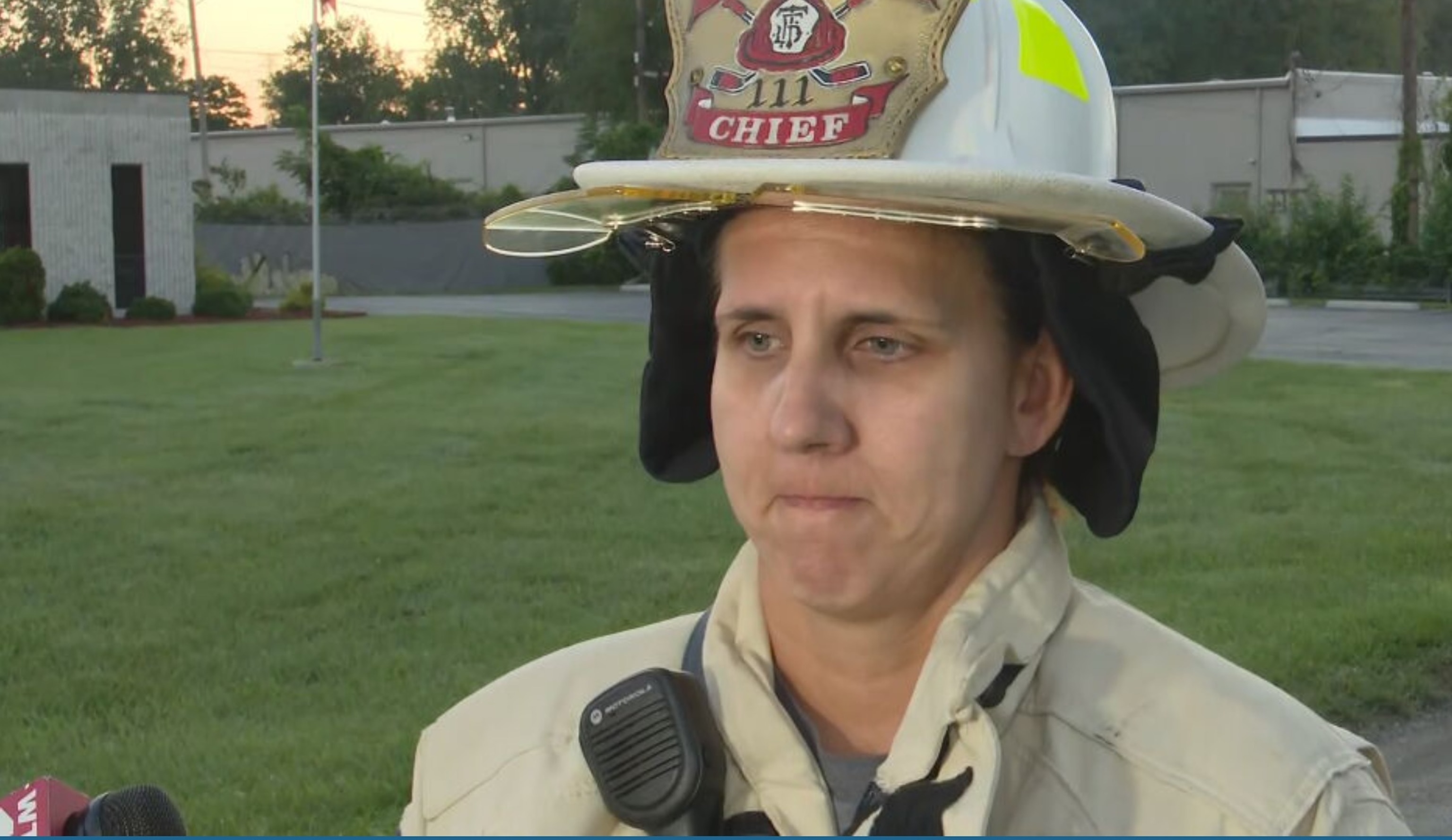 Toledo Fire Chief Allison Armstrong briefs reporters on an explosion that occurred at an industrial business, August 18, 2026.WTVG
