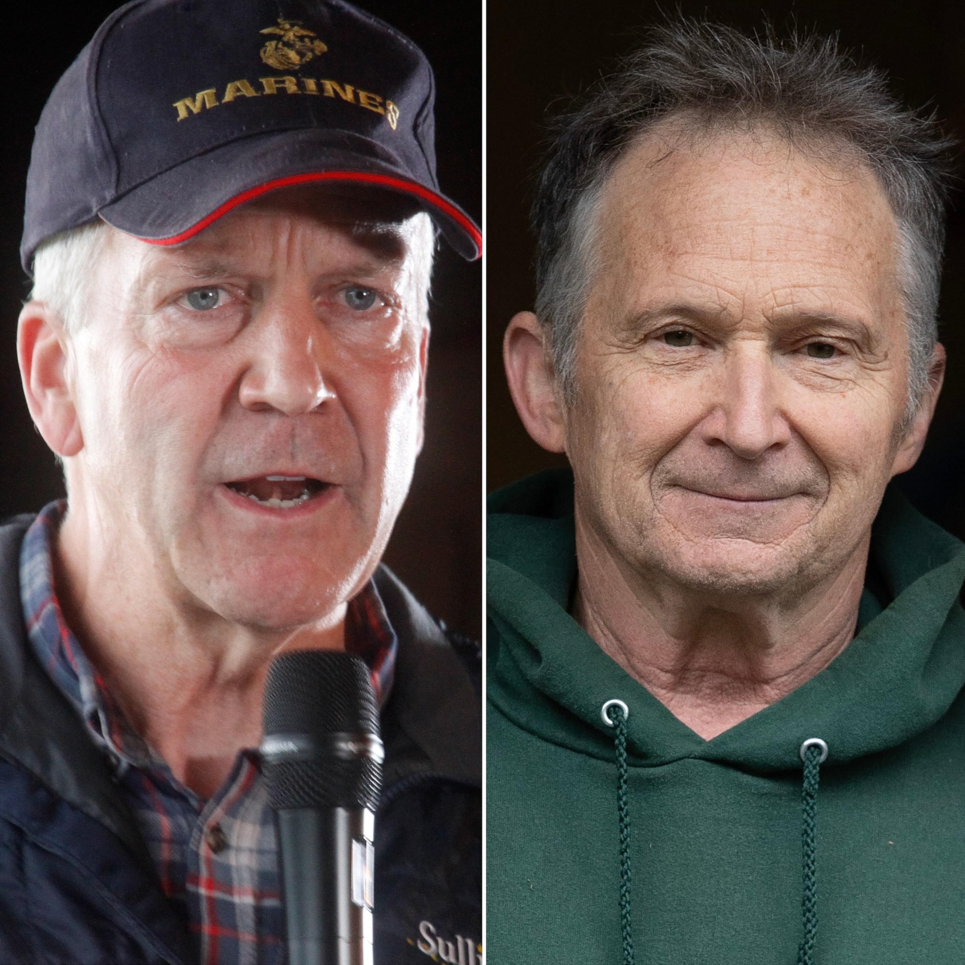 Alaska Sen. Dan Sullivan (L) in Palmer, Alaska, Aug. 17, 2026 and U.S. Senate candidate in Alaska in Petersburg, Alaska, June 26, 2026.AP