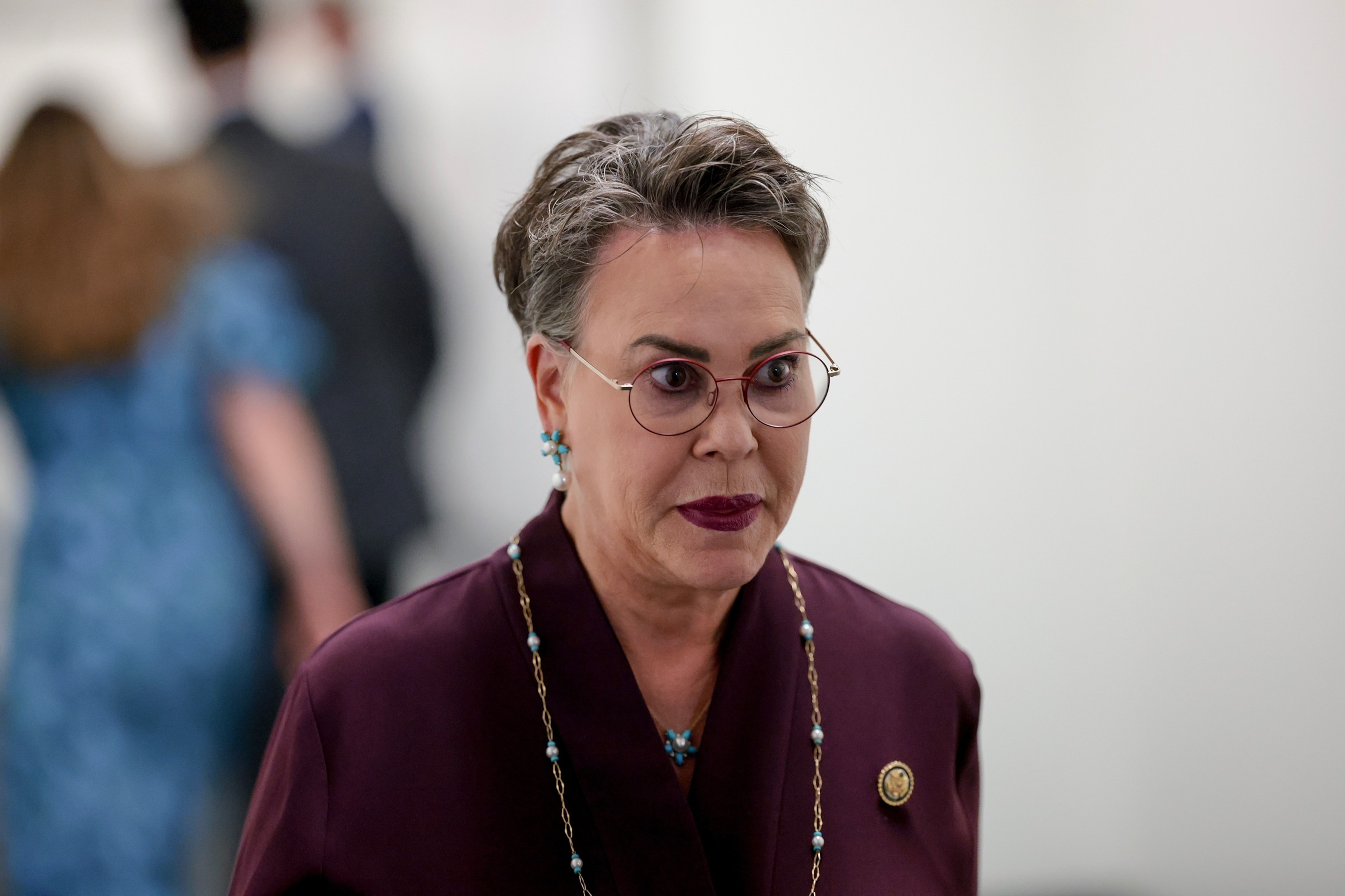 Rep. Harriet Hageman departs from a House Republican Conference meeting in the U.S. Capitol Building, July 21, 2026 in Washington.Anna Moneymaker/Getty Images