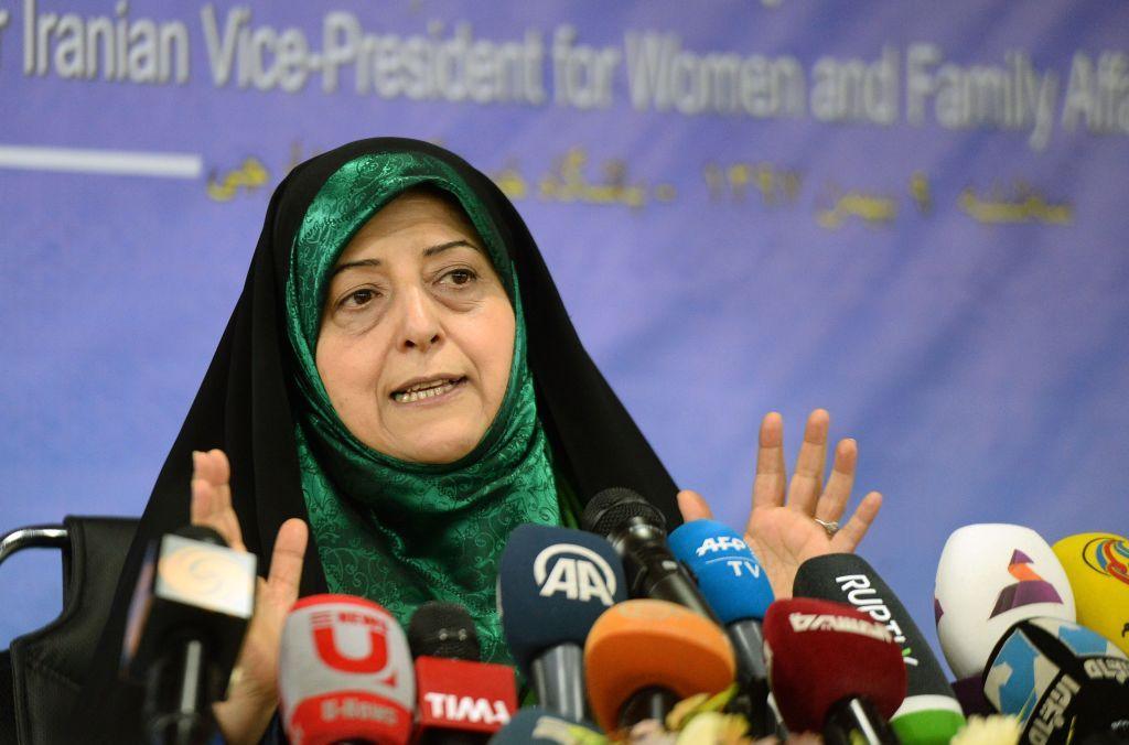 Image caption,Masoumeh Ebtekar, the mother-in-law of Tahmasebi, pictured here in 2019