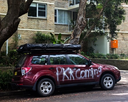 A car vandalised in Woollahra in November 2024.Photograph: Luca Ittimani/The Guardian