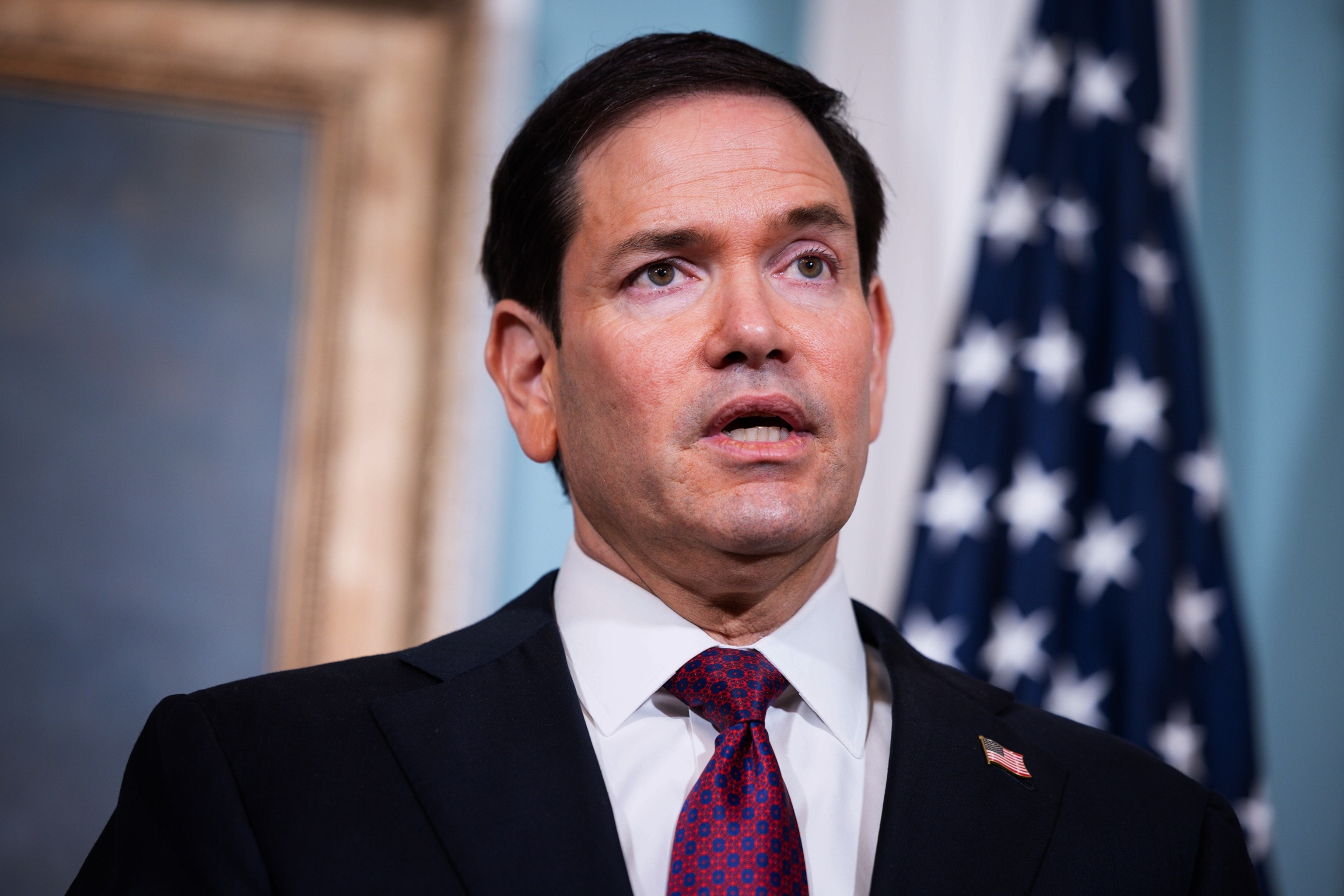 Secretary of State Marco Rubio speaks alongside Paraguay's Vice President Pedro Alliana (not pictured), in the Treaty Room at the State Department, Tuesday, Aug. 4, 2026, in Washington.Tierney L. Cross/AP Photo