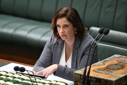 The communications minister, Anika Wells, says the bill will stop ‘the most toxic’ form of inducements.Photograph: Lukas Coch/AAP