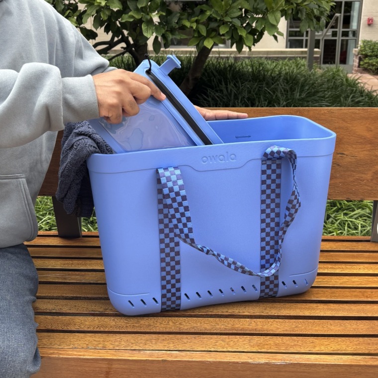 Evans loves that the Owala Sun-Day Tote comes in different styles and has an included pocket.Daaiyah James / NBC