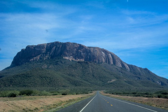 Mt. Ololokwe is seen in the background along the Great North Road in Kenya.Allan Muturi / LightRocket via Getty Images file