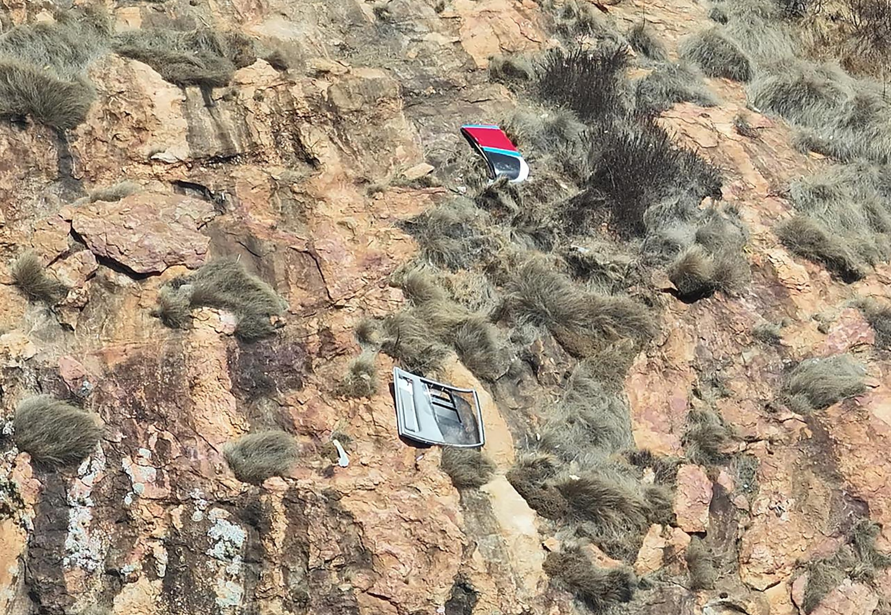 The site of a tourist helicopter crash that caused multiple casualties, according to the police, in Samburu County, Kenya, August 19, 2026.Kenya Defense Forces