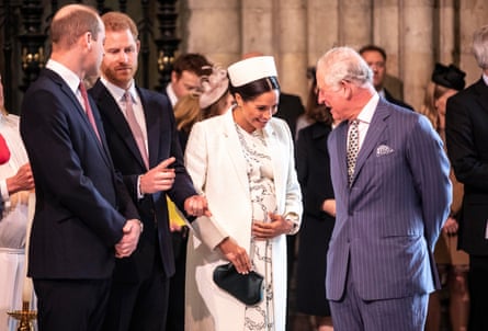 Happier days: the Prince of Wales, then Duke of Cambridge, the Duke and Duchess of Sussex and King Charles II, then Prince of Wales, as they attend the Commonwealth Service at Westminster Abbey, London in 2019.Photograph: Richard Pohle/The Times/PA