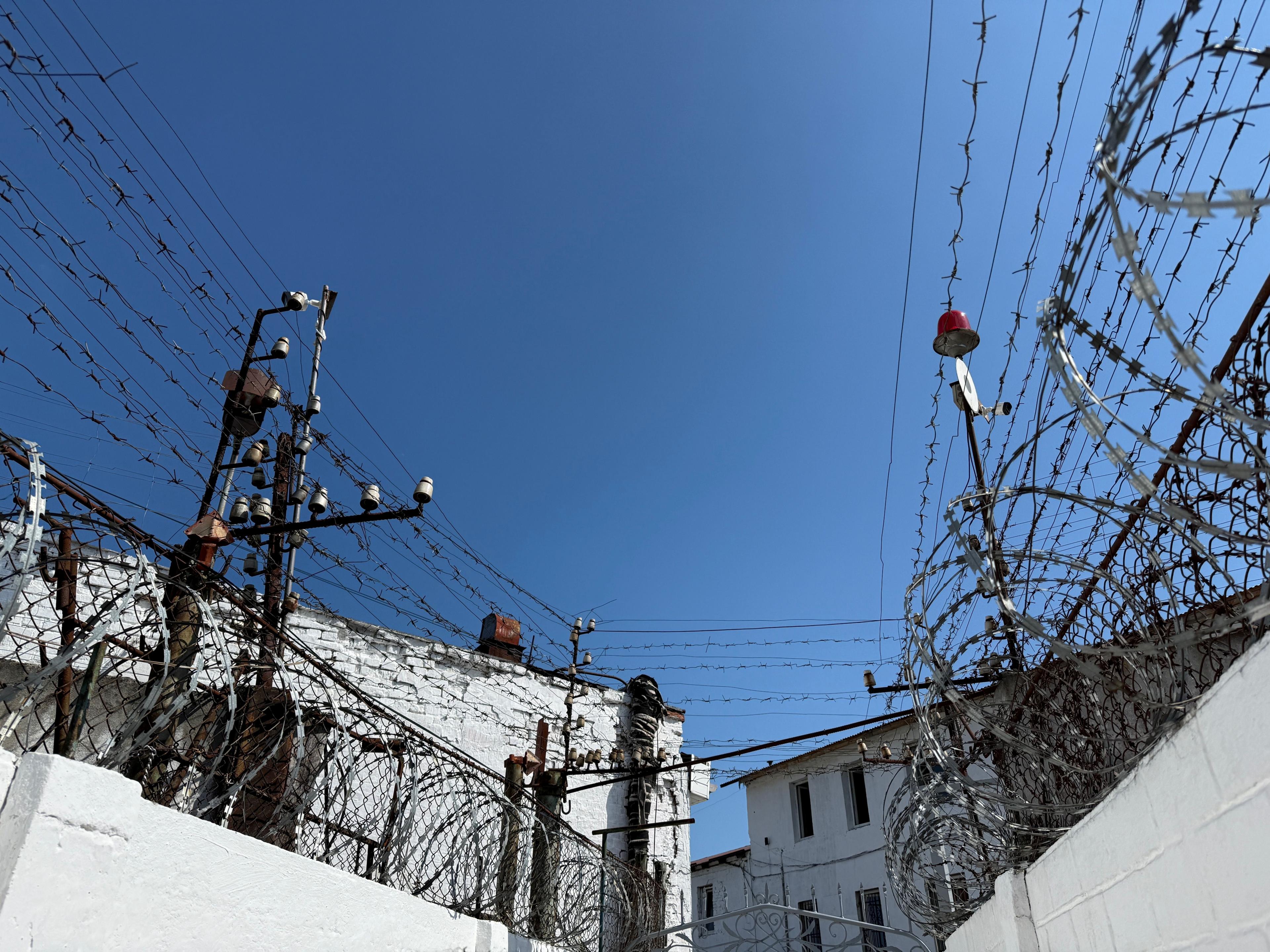 Image caption,The PoW camp holds men who come from occupied eastern Ukraine as well as some of the big Russian cities
