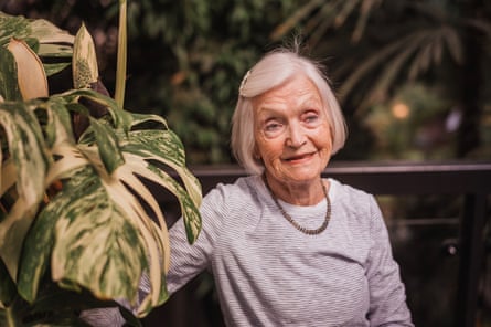 ‘How can you resist this?’ said Stella, who lives in the Barbican and took home a Benghal dayflower – but did not want her giant monstera back.Photograph: Sarah Lee/The Guardian