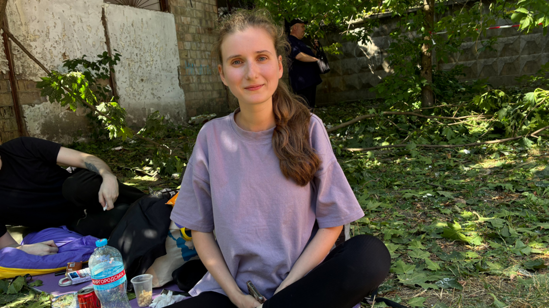 Image caption,Anastasiia Kovtun said she needs time to "process" after her flat was destroyed in strikes