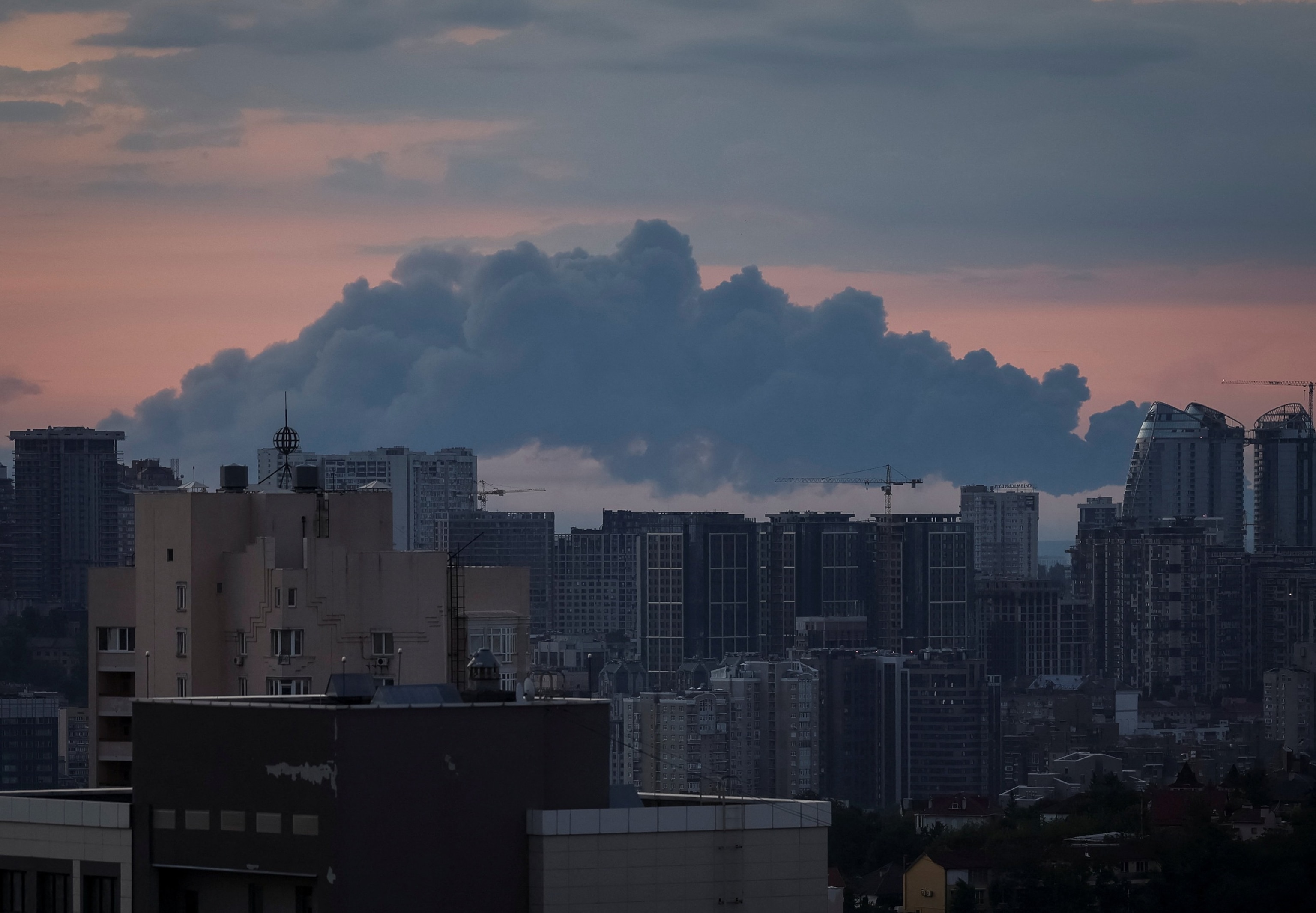 Smoke rises over Kyiv, Ukraine, during a Russian missile strike on Aug. 20, 2026.Gleb Garanich/Reuters