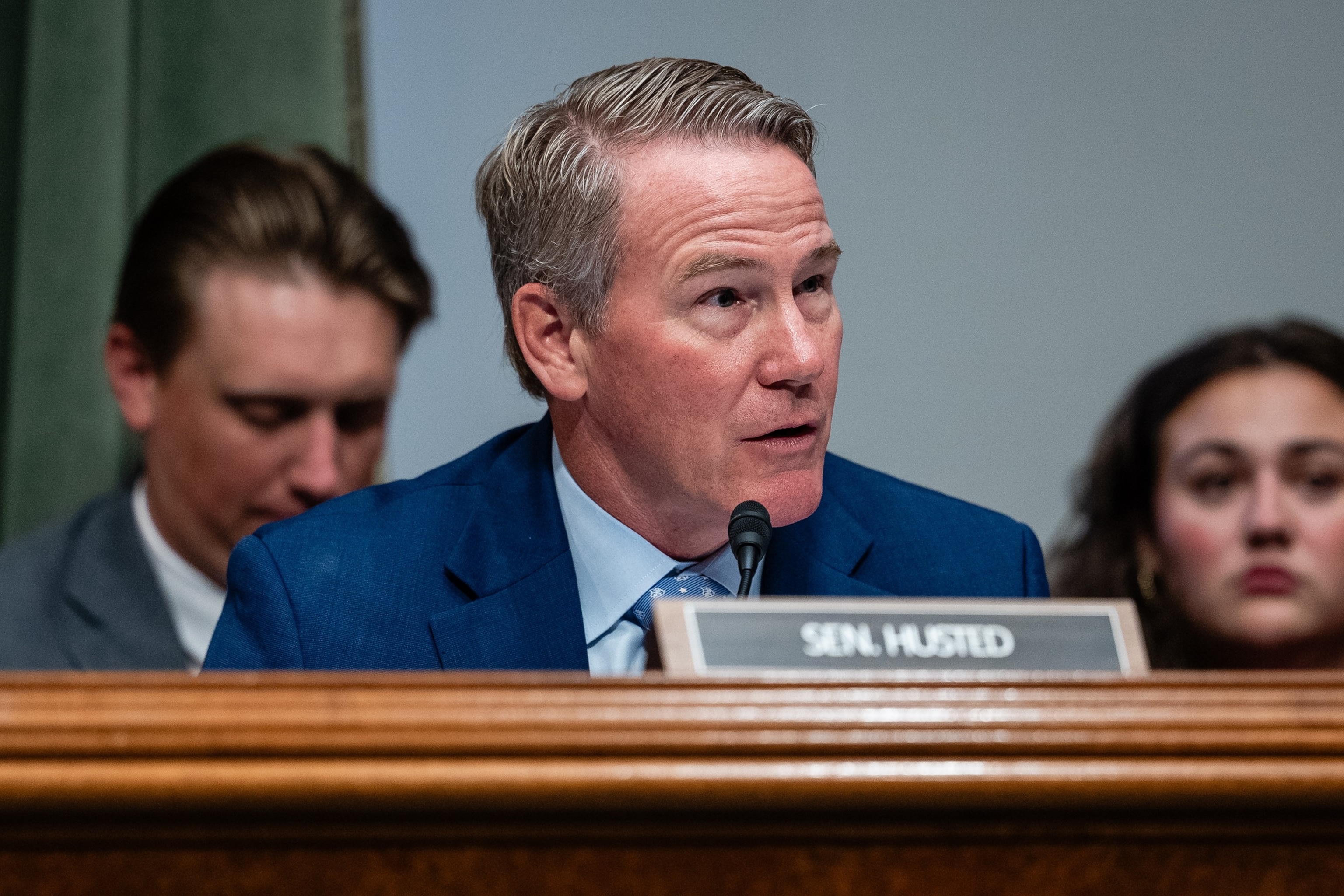 Sen. Jon Husted speaks during a Senate Health, Education, Labor and Pensions Committee confirmation hearing for Keith Sonderling, acting U.S. Secretary of Labor, on Capitol Hill, July 16, 2026.Eric Lee/Getty Images