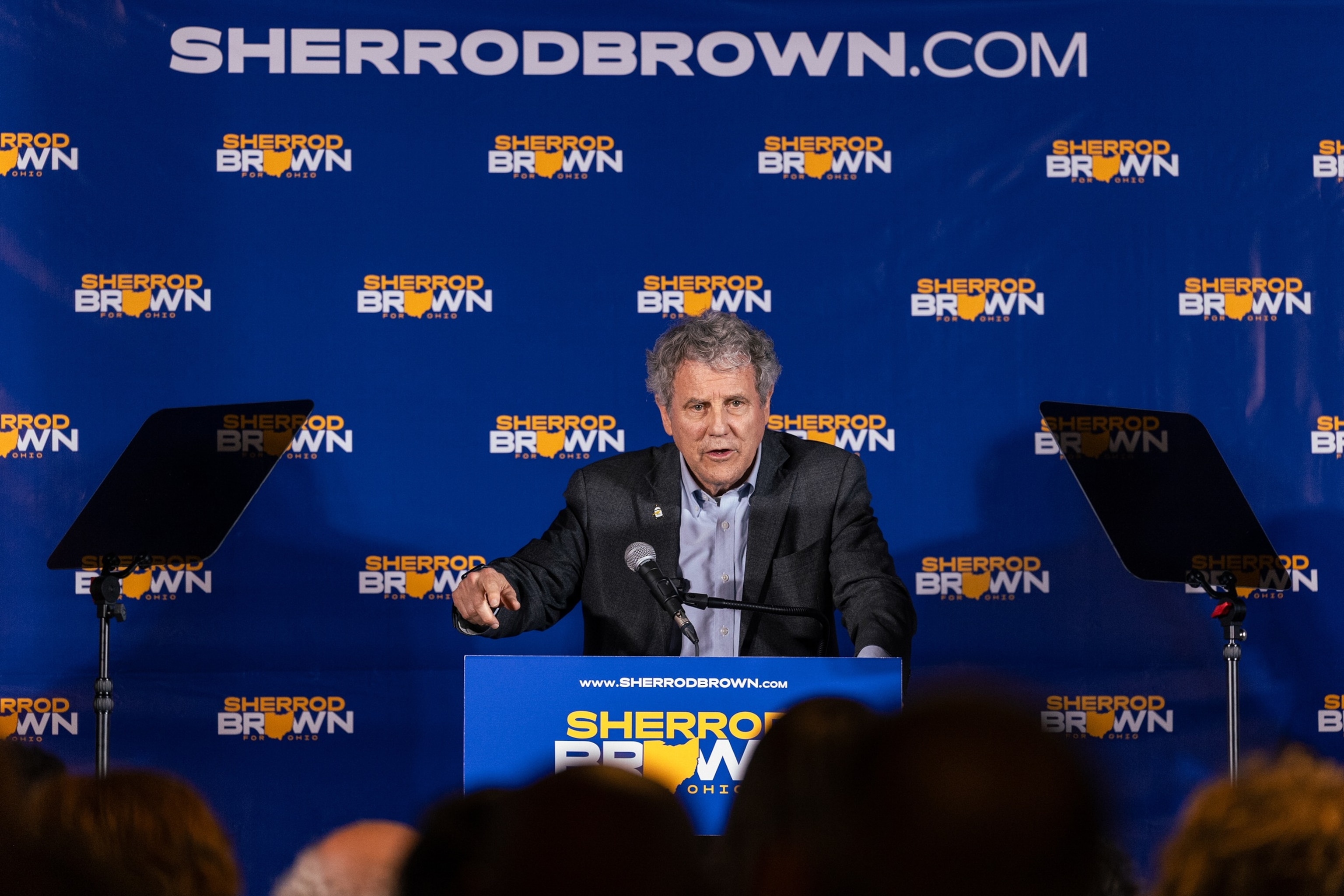 Former Senator Sherrod Brown, a Democrat from Ohio, at an election night event during a primary election in Cleveland, Ohio, May 5, 2026.Daniel Lozada/Bloomberg via Getty Images