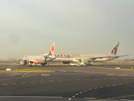 Jetstar and Qatar planes narrowly avoided a collision at Sydney airport on 9 August.Photograph: Dani Brown