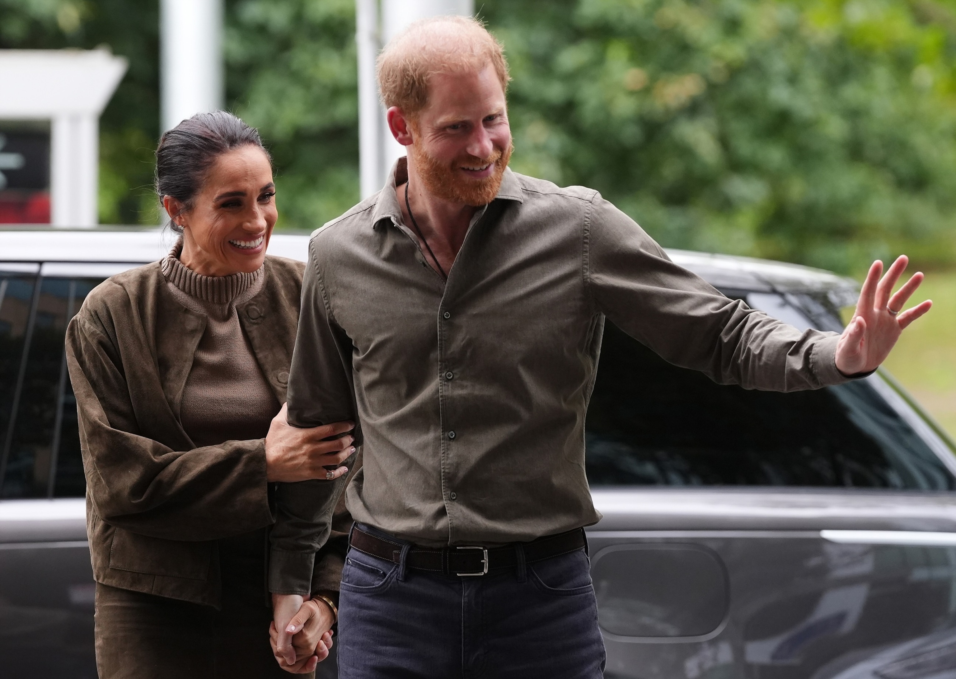 Prince Harry, Duke of Sussex and Meghan, Duchess of Sussex arrive at the Australian National Veterans Arts Museum (Anvam) in Southbank on April 14, 2026 in Melbourne, Australia.Jonathan Brady/Pool/Getty Images