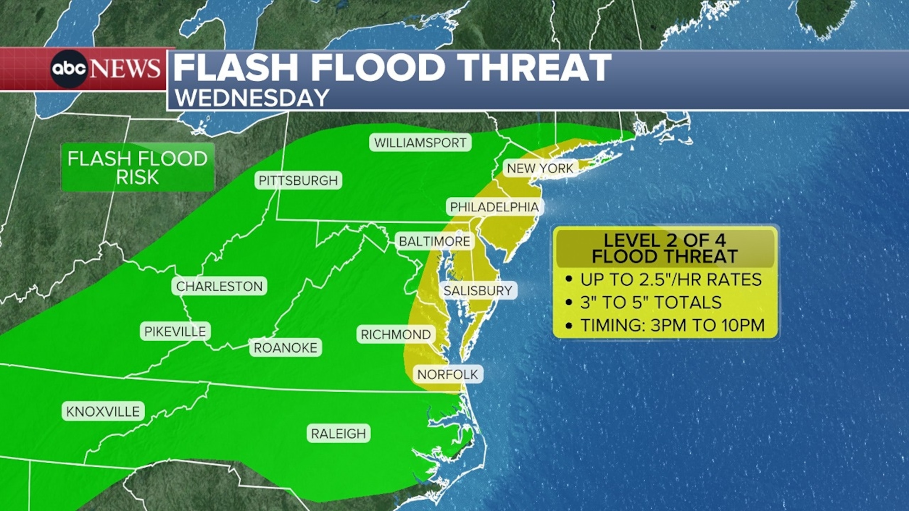 Flash Flood Threat MapABC News