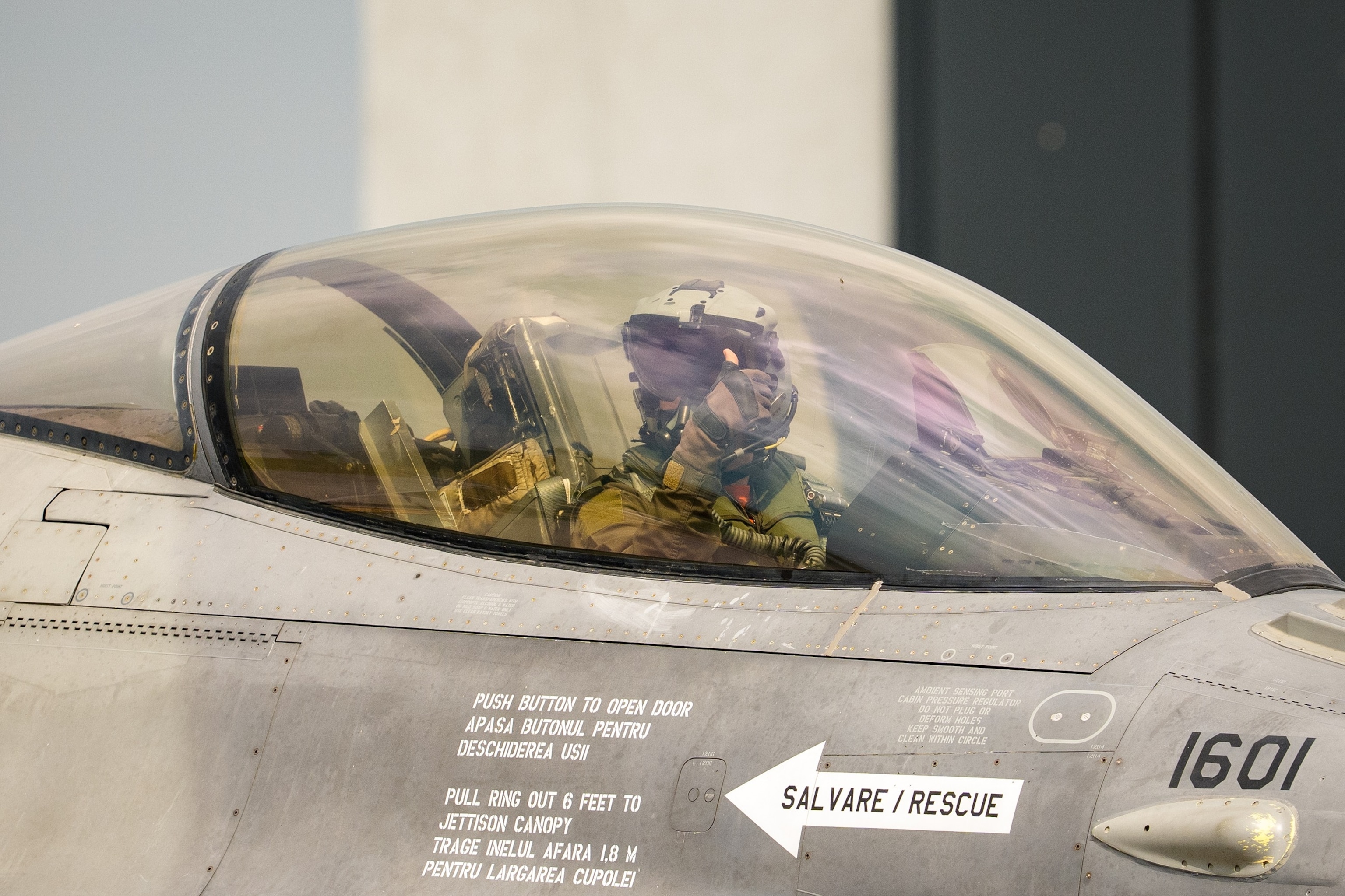 A Romanian F-16 fighter jet taxis on the runway during an air policing exercise at Borcea Air Base 86 in Borcea, Romania, on Aug. 7, 2026.Andreea Alexandru/AP Photo