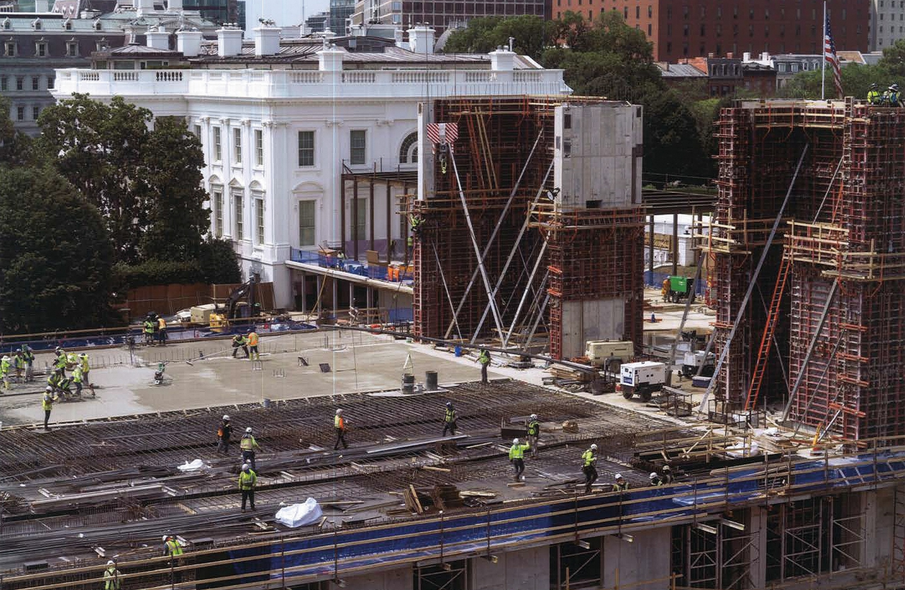 Construction of the White House ballroom is seen in an image contained in a filing made by the White House to the Supreme Court.The White House