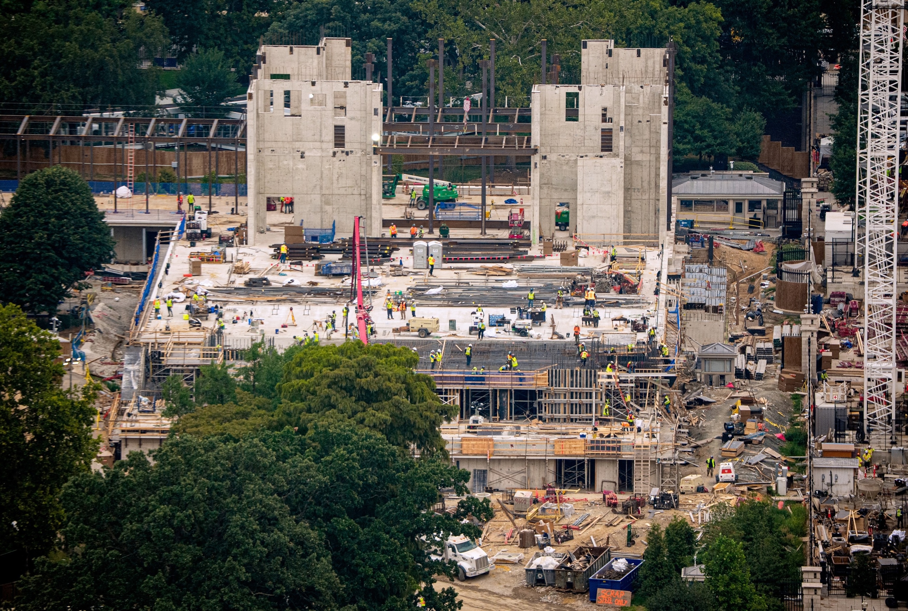 Construction continues on the White House East Wing ballroom, August 20, 2026, in Washington.Andrew Harnik/Getty Images