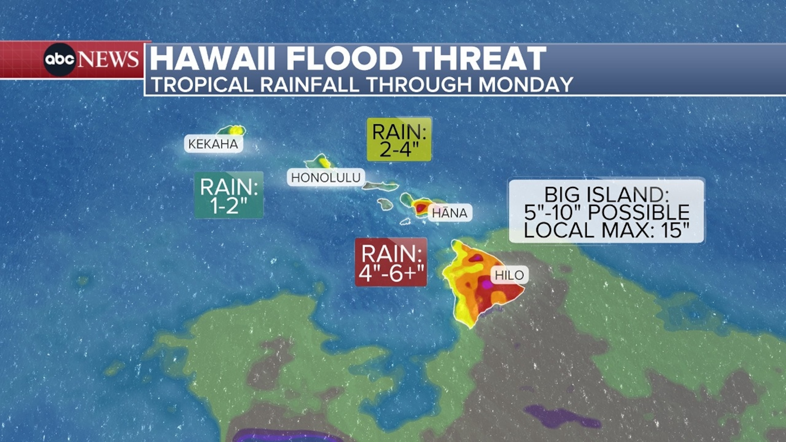 Hawaii Flood Threat MapABC News