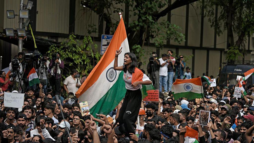 Image caption,Shared and streamed widely on Instagram, the protest eventually gathered enough momentum to lead to the resignation of Education Minister Dharmendra Pradhan