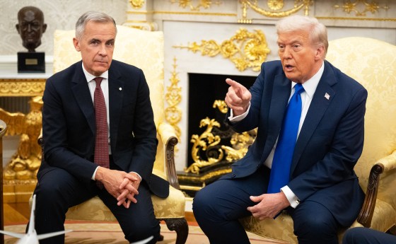President Donald Trump with Canadian Prime Minister Mark Carney in the Oval Office on Oct. 7, 2025.Sarah L. Voisin / The Washington Post via Getty Images file