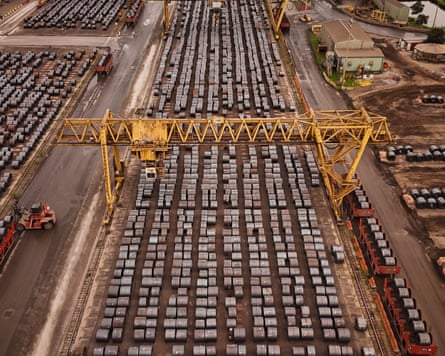 Rolled coils of steel at the ArcelorMittal Dofasco steel plant in Hamilton, Ontario.Photograph: Canadian Press/Shutterstock