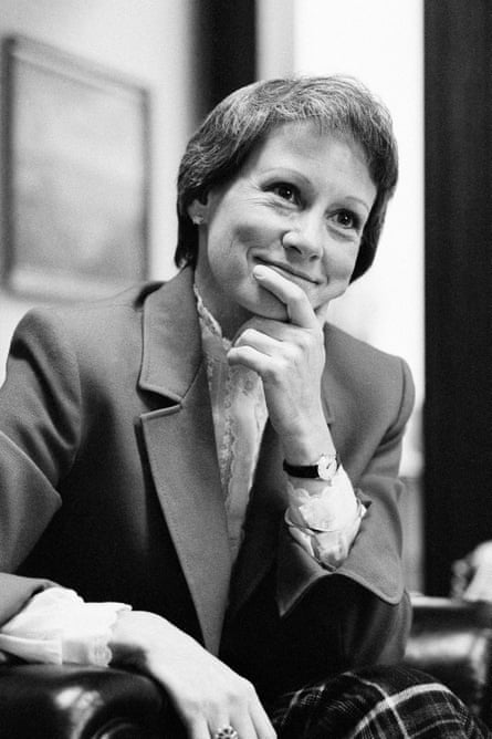 Nancy Kassebaum, as she was known then, reflects on her first year as the junior senator from Kansas in her Washington DC office, on 21 December 1979.Photograph: Charles W Harrity/AP