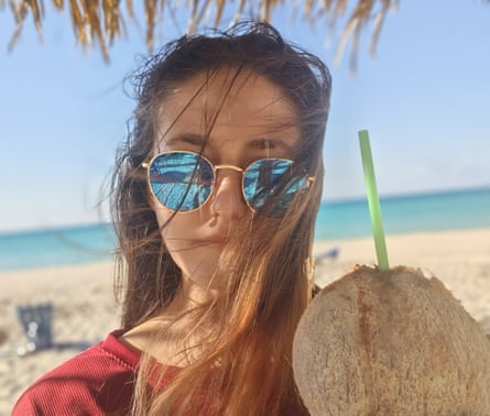 Margarita Reutt on a beach in Cuba.Photograph: Vkontakte