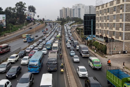 Rush-hour traffic in the Kenyan capital, Nairobi, in July.Photograph: Tony Karumba/AFP/Getty Images