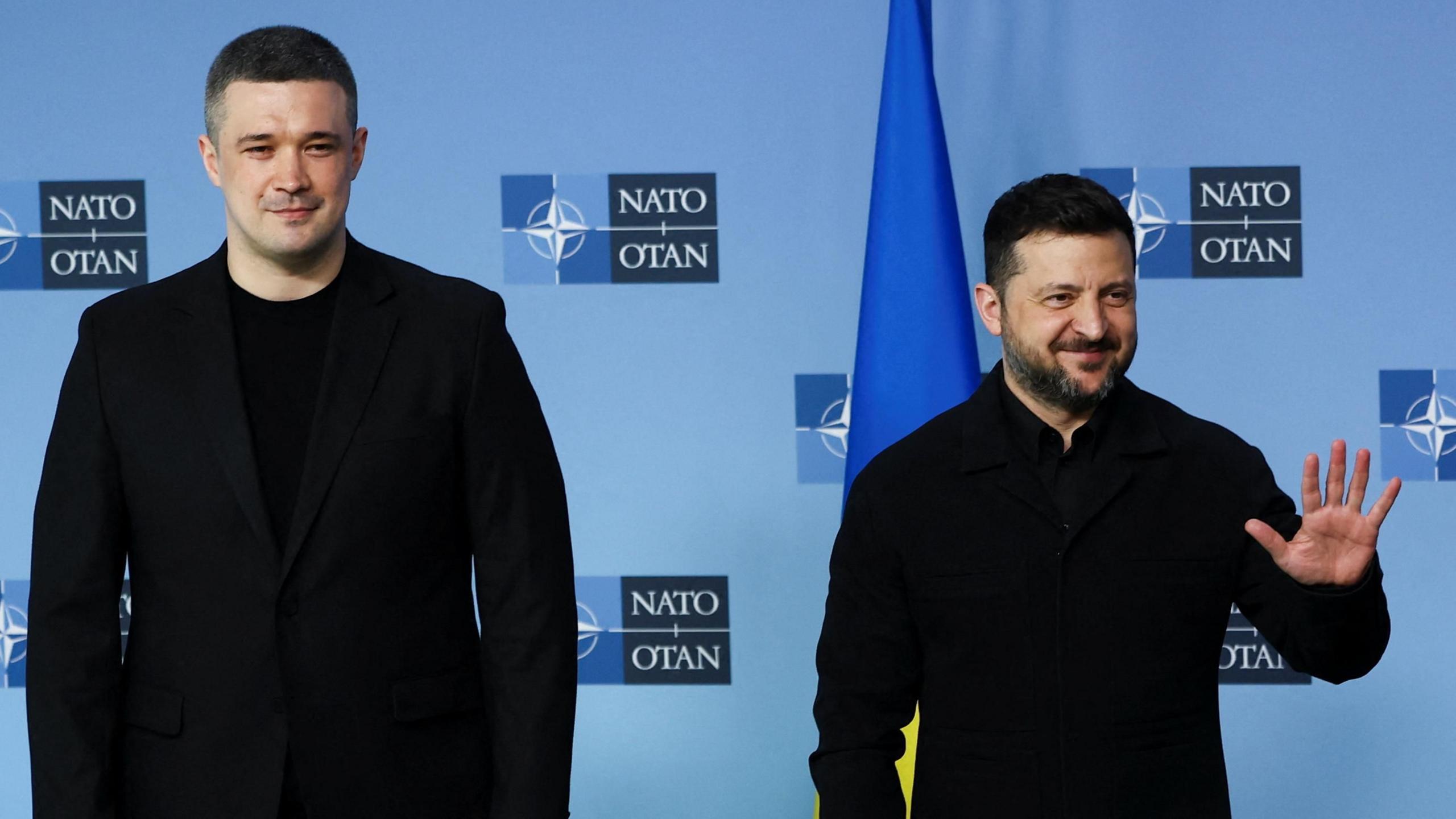 Image caption,President Zelensky with Fedorov during a Nato meeting in June