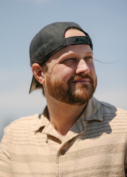 Ryan McElroen, an offshore wind worker and union member, in Long Island City, Queens.Photograph: Thalia Juarez/The Guardian