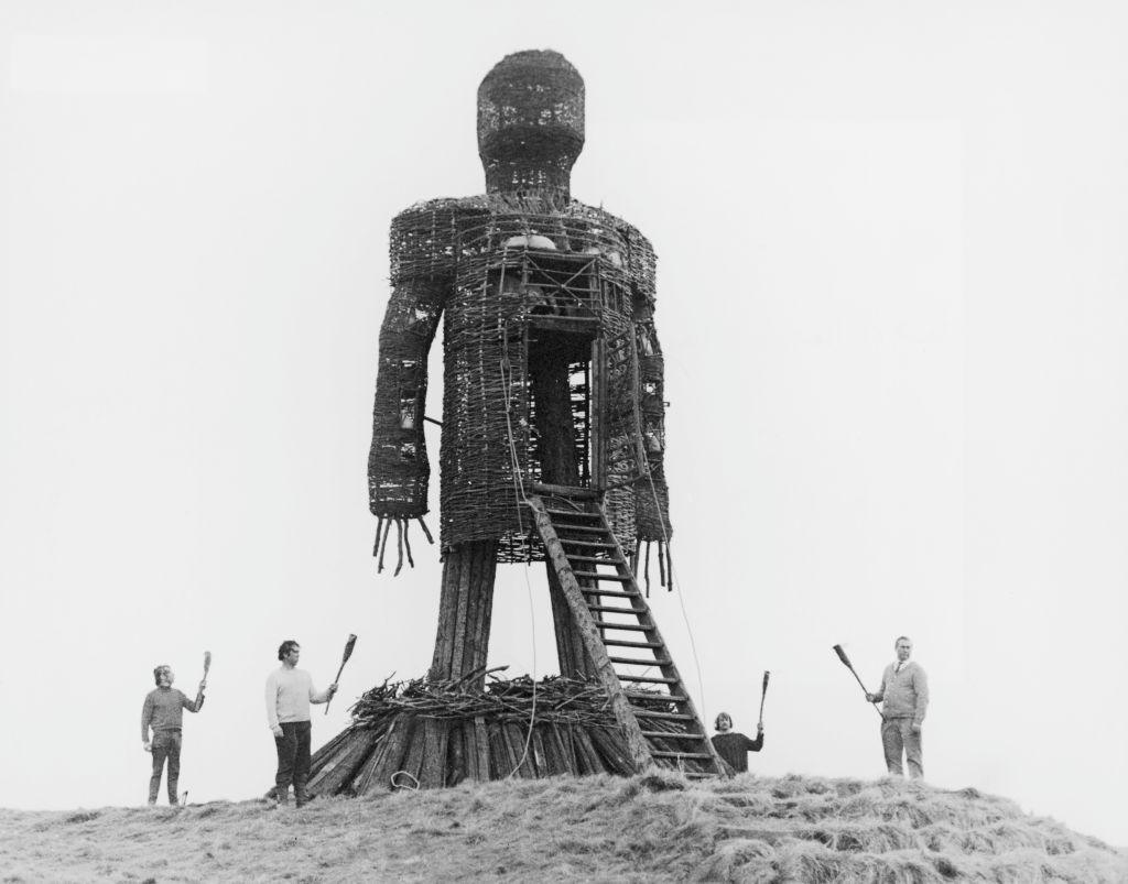 Image caption,The Wicker Man itself was built on a cliff in Galloway