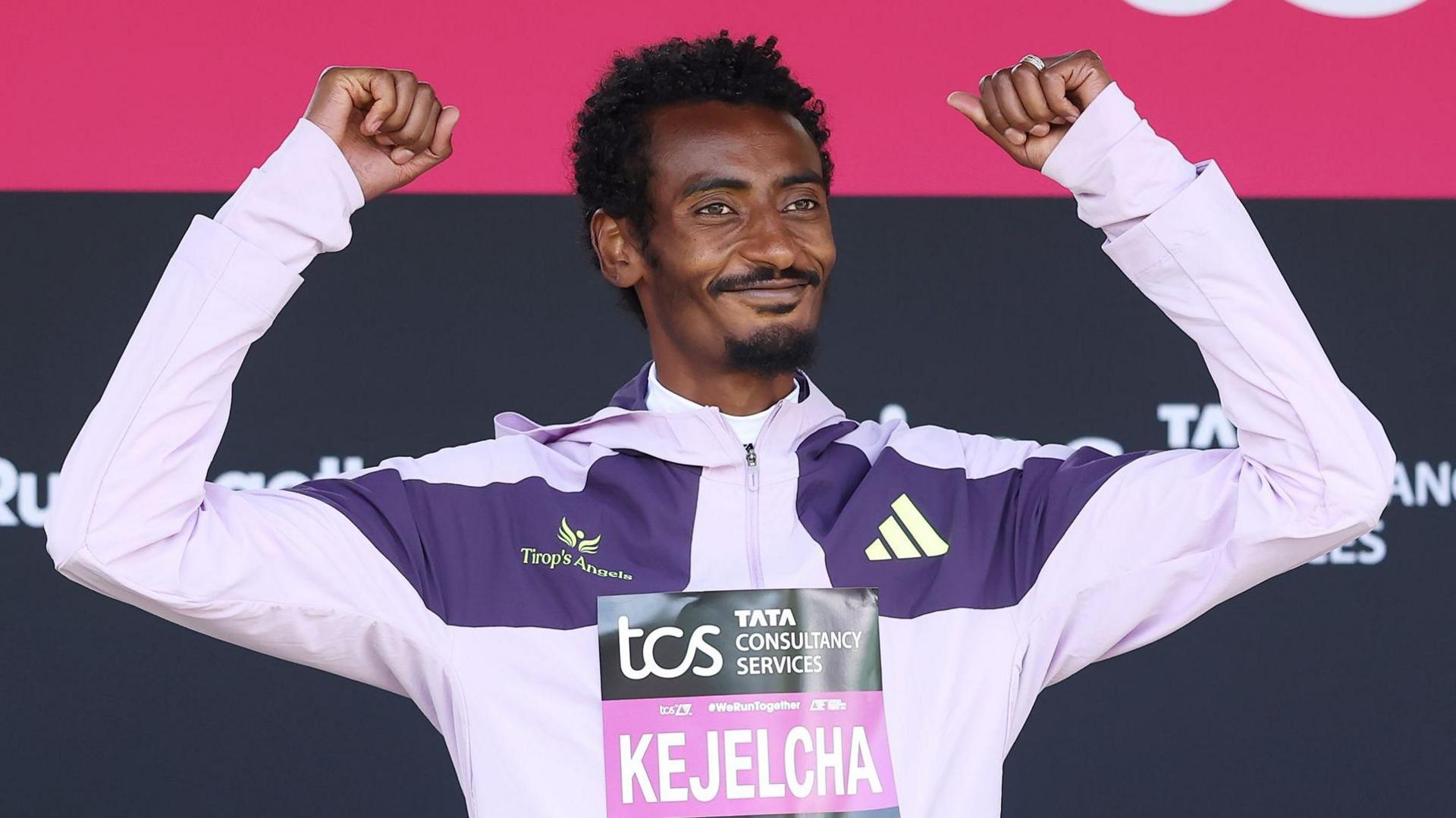 Image caption,Half-marathon record holder Yomif Kejelcha has also run the second fastest time ever in the men's marathon