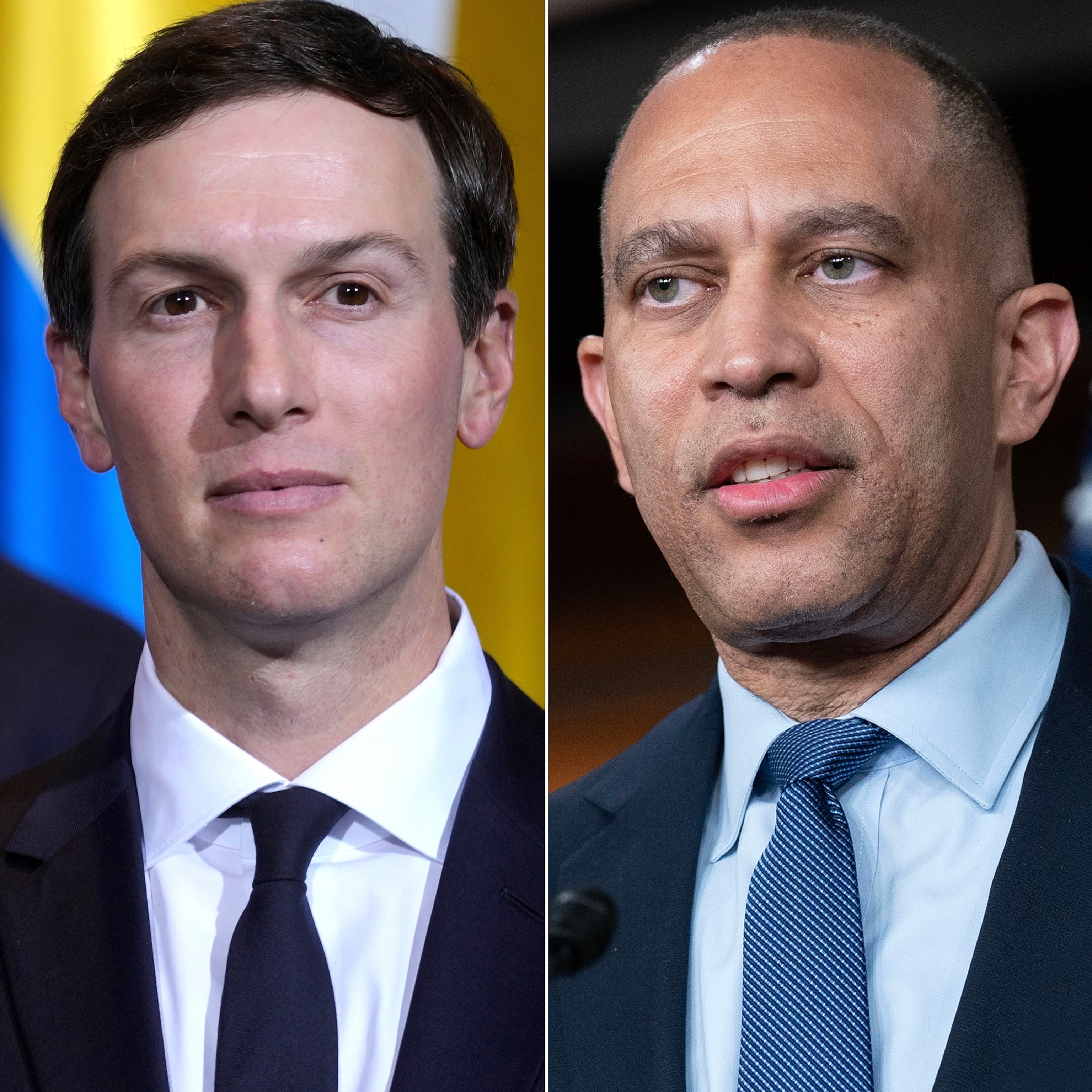 Special envoy of the United States and Jared Kushner in Berlin, Germany, House Minority Leader Hakeem Jeffries in Washington, April 16, 2026.AP