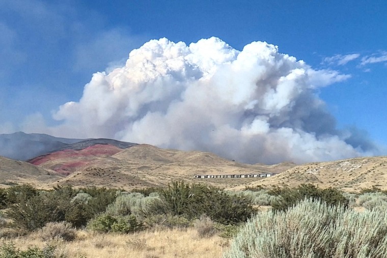 The Hawk Fire spreads in Reno, Nev., this month.KRNV