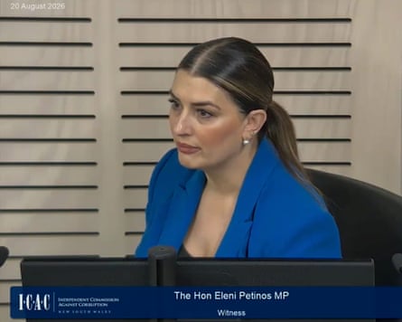Former NSW fair trading minister Eleni Petinos told the commission last week she may have been used by fellow Liberals, to remove the former building commissioner David Chandler.Photograph: ICAC