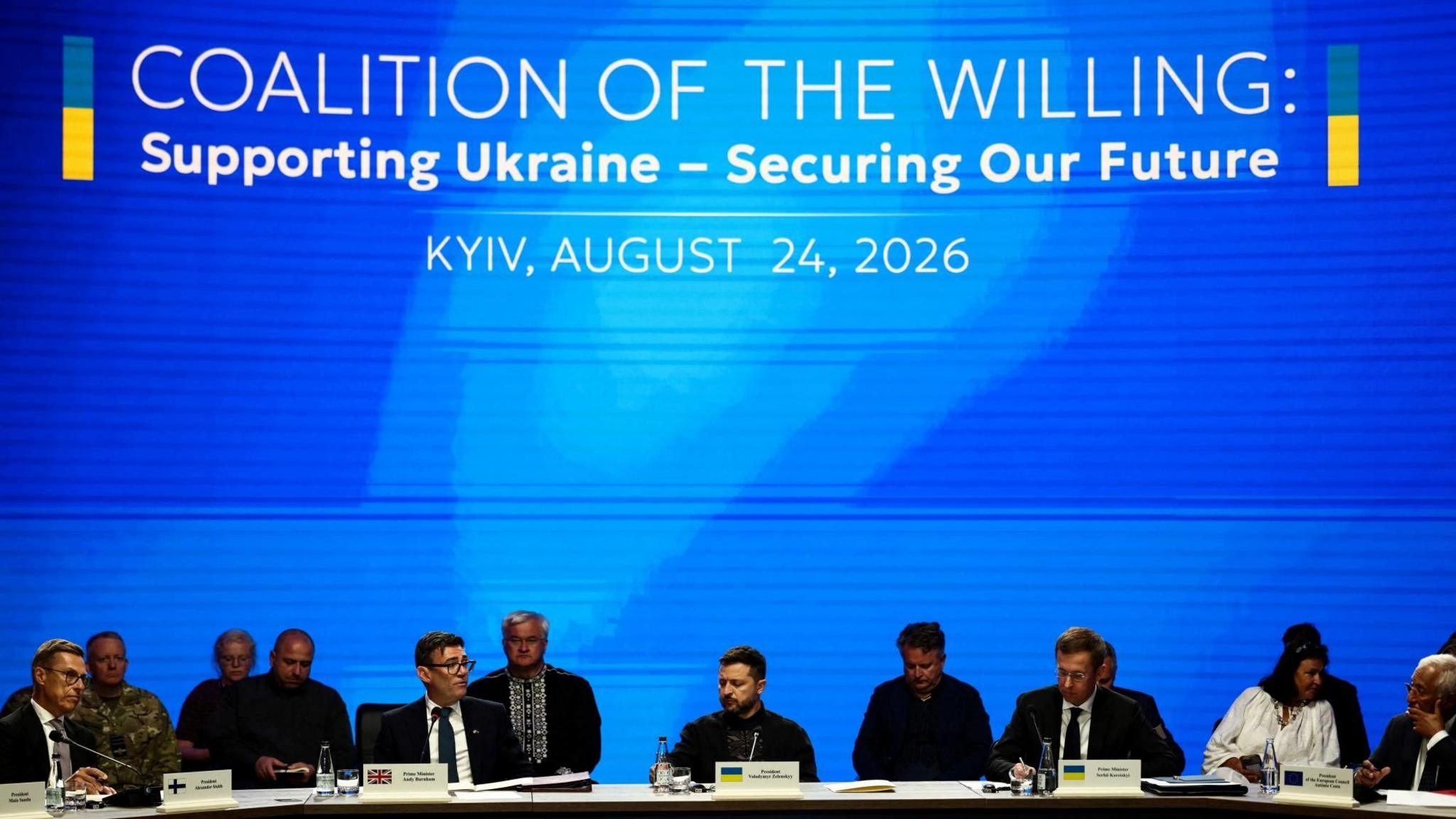 Image caption,Burnham chaired his first meeting of the "coalition of the willing" in Kyiv
