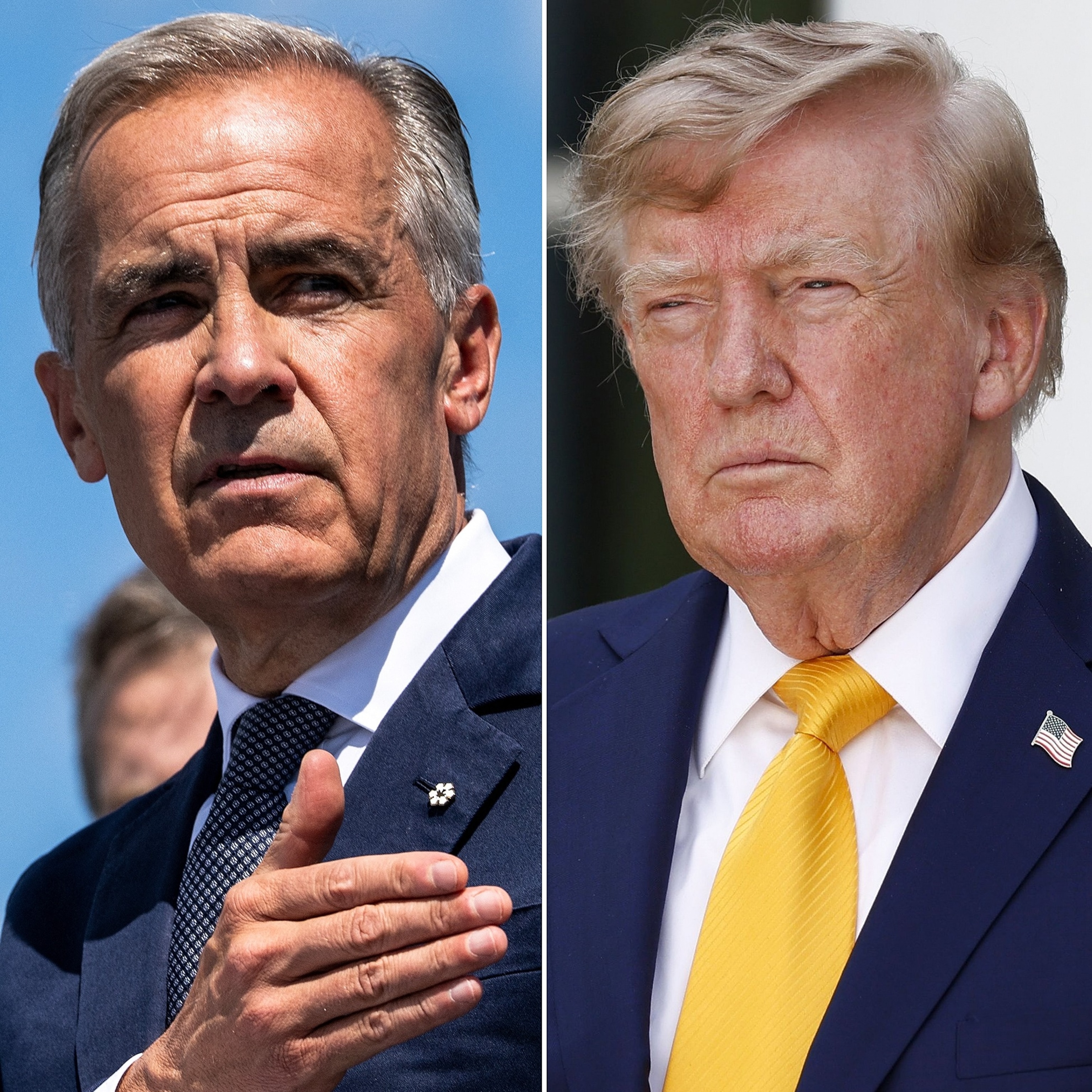 Canadian Prime Minister Mark Carney in Levis, Quebec, Canada, August 24, 2026 and President Donald Trump in Washington, Aug. 24, 2026.AFP via Getty Images/EPA/Shutterstock