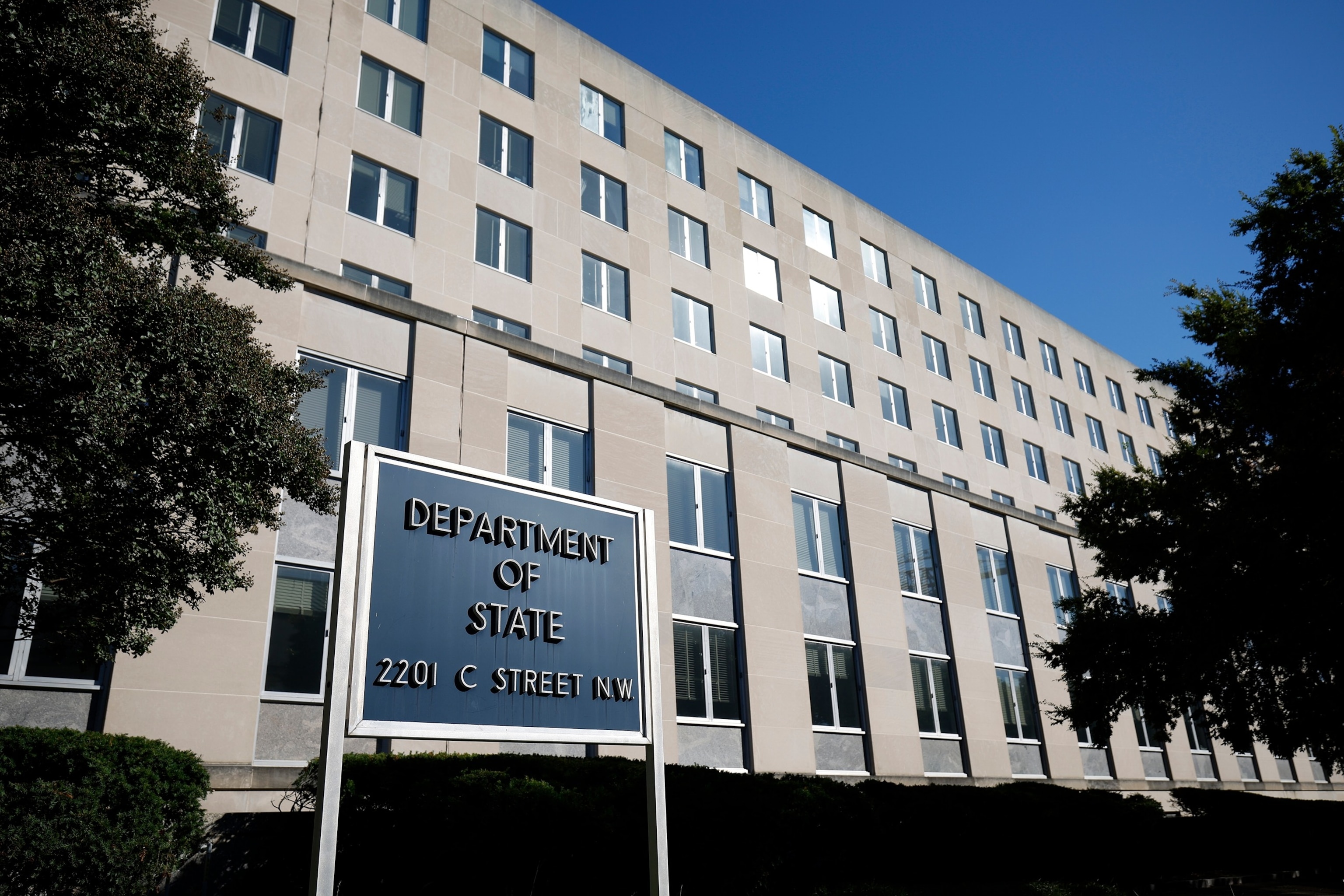 In this Oct. 8, 2024, file photo, the Harry S. Truman Federal Building, headquarters of the U.S. Department of State, is pictured in Washington, D.C.Kevin Dietsch/Getty Images, FILE