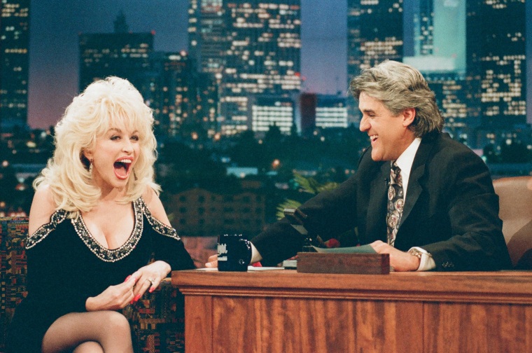 Dolly Parton and Jay Leno in 1996.Margaret C. Norton / NBC