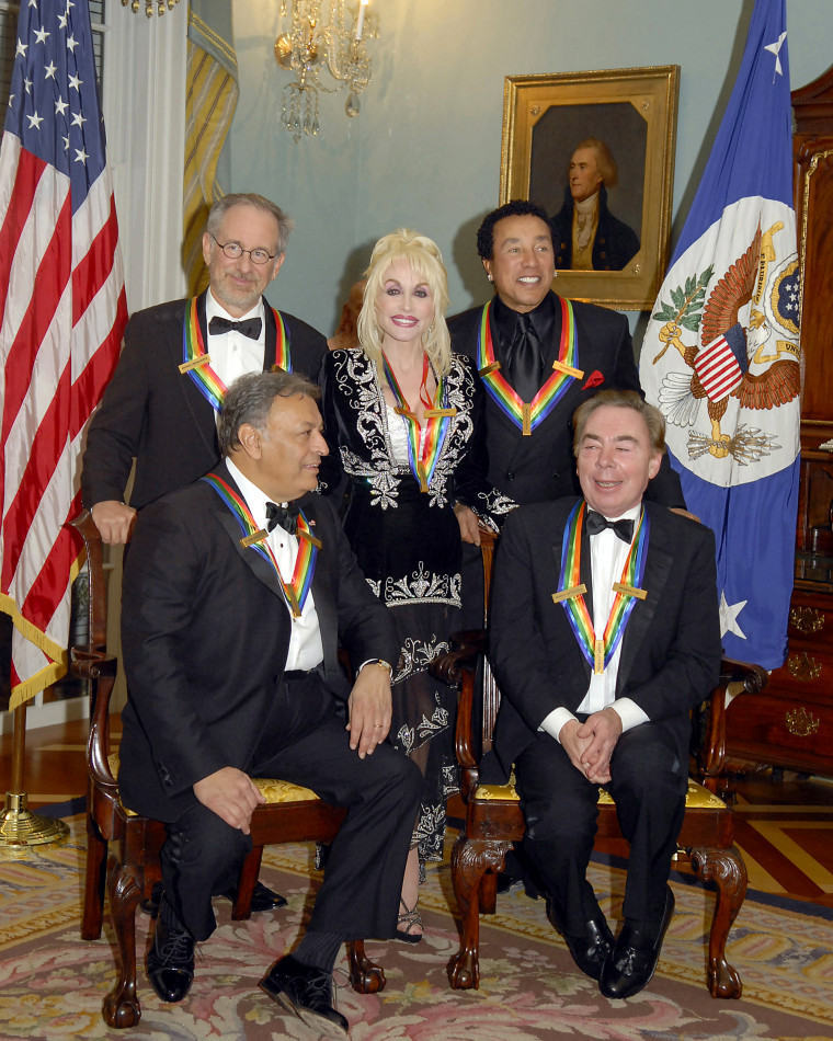 Kennedy Center Honorees Steven Spielberg, Dolly Parton, Smokey Robinson, Lord Andrew Lloyd Webber and Zubin Mehta in 2006.Scott Suchman / WireImage