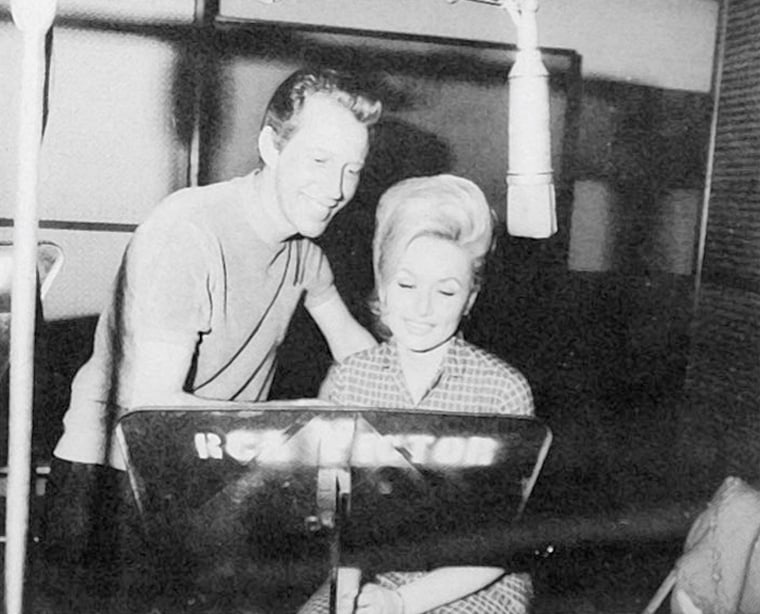 Dolly Parton with Porter Wagoner at RCA Records in 1971.Courtesy Dolly Parton